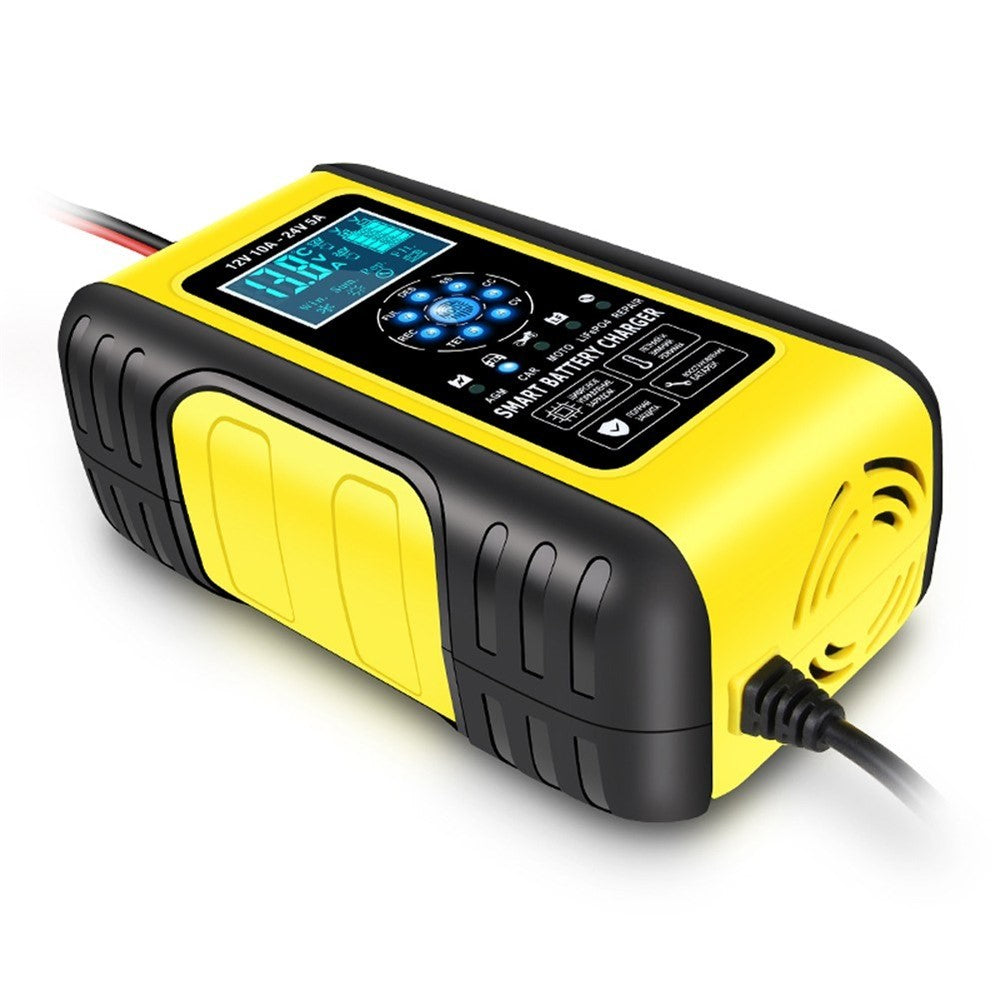 Helautomatisk smart laddare 12V/10A 24V/5A batterihållare batteriavsulfatator för bil lastbil motorcykel gräsklippare båt