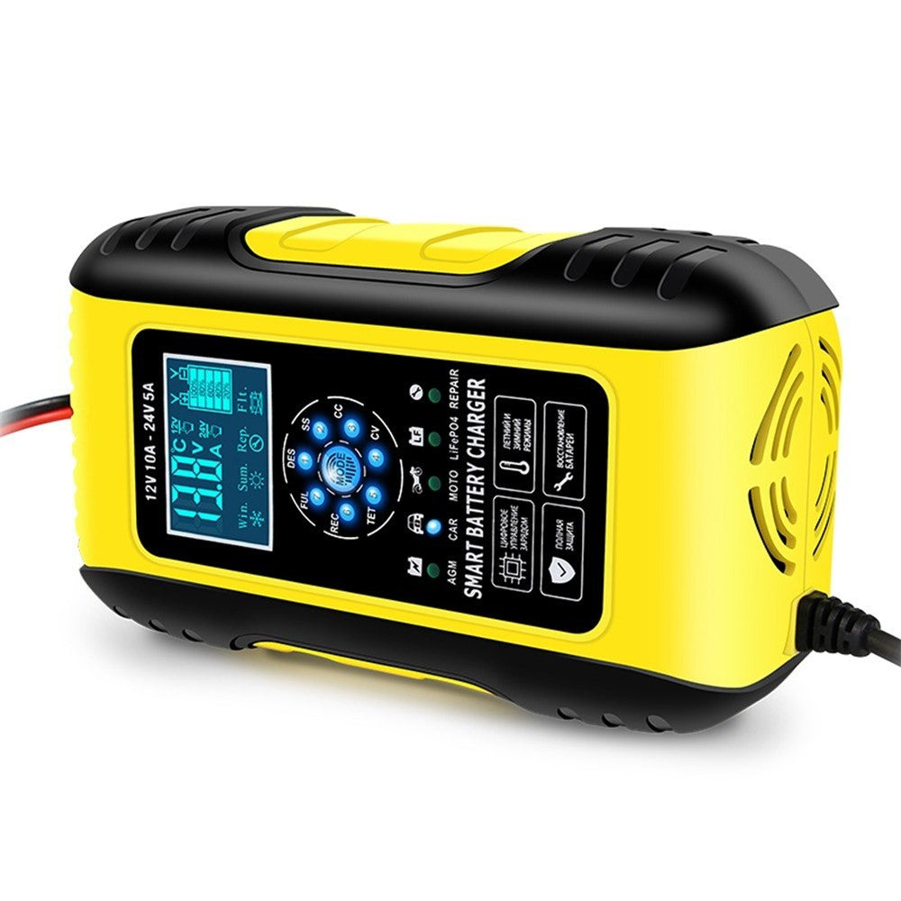 Helautomatisk smart laddare 12V/10A 24V/5A batterihållare batteriavsulfatator för bil lastbil motorcykel gräsklippare båt