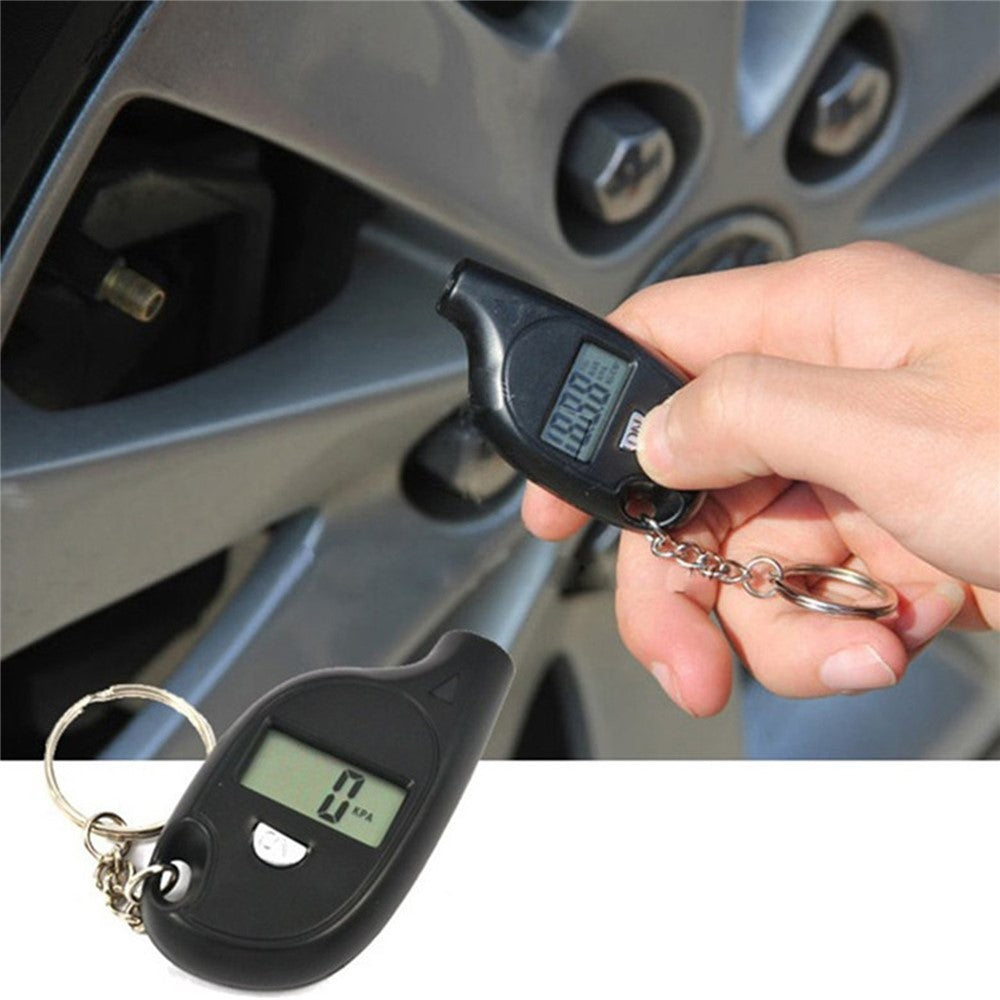 Portable Digital Display Car Tire Air Pressure Gauge Mini Tire Pressure Tester Measuring Tool with Keychain