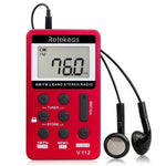RETEKESS V-112 Bärbar AM/FM Stereoradio Fickradio 2 Band Digital Tuning Radio Minimottagare Utomhusradio med Hörlursrem LCD-skärm