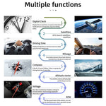 Car HUD Head Up Display Digital OBD2 GPS Interface Smart Speedometer with Over Speed Warning, Mileage Measurement, Time, Direction, Altitude