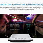 Car HUD Head Up Display Digital OBD2 GPS Interface Smart Speedometer with Over Speed Warning, Mileage Measurement, Time, Direction, Altitude
