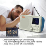 Bærbar radio, digital modtager, AM/FM-stereo, genopladelig, understøtter TF-kort, USB-port, sleep-timer