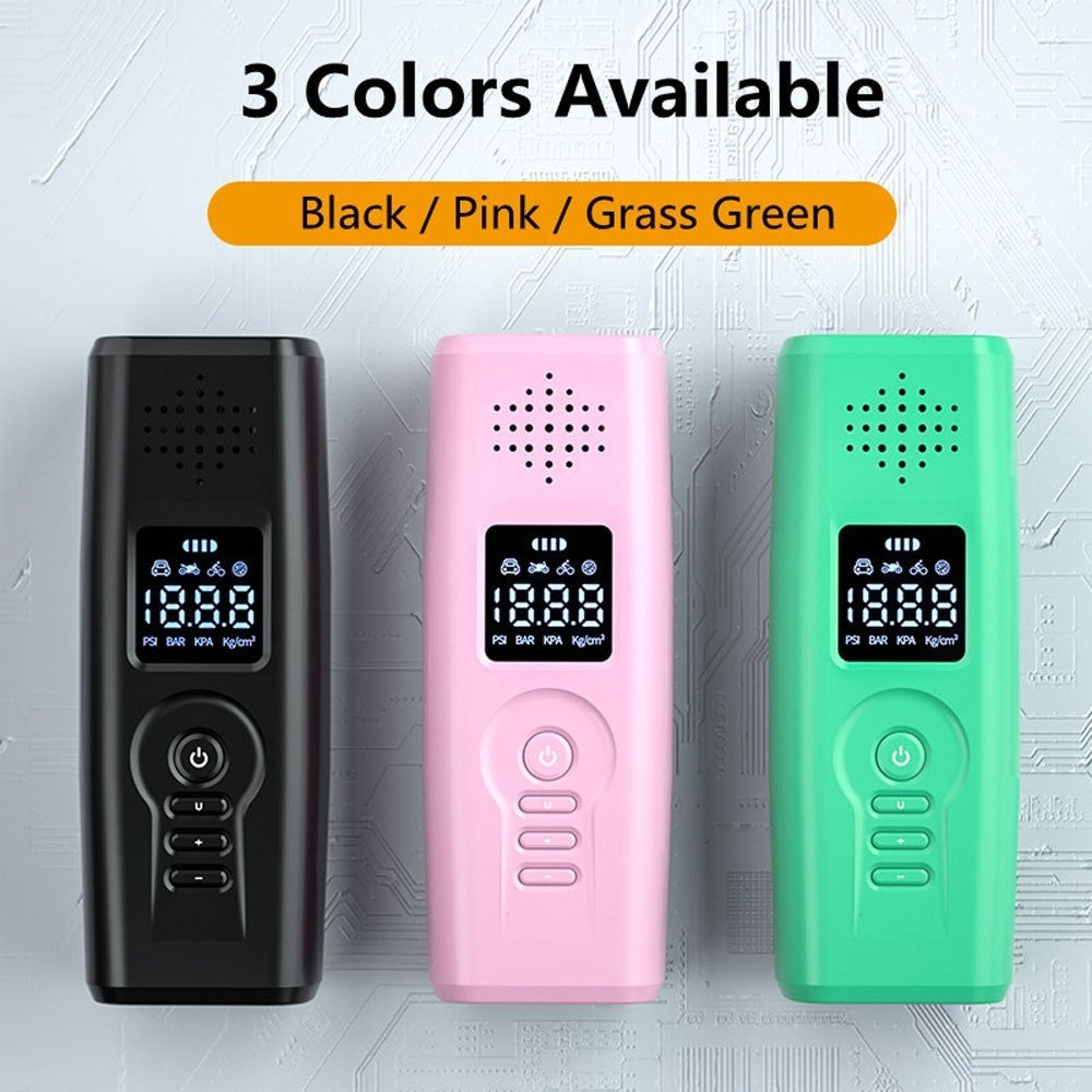 Portable Car Air Pump Intelligent Cordless Air Compressor Large-Capacity Battery 140PSI Electric Tire Inflator Power Bank with SOS Emergency Light for Car Motorcycle Bicycle Tires Balls
