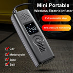 Portable Car Air Pump Intelligent Cordless Air Compressor Large-Capacity Battery 140PSI Electric Tire Inflator Power Bank with SOS Emergency Light for Car Motorcycle Bicycle Tires Balls