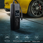 Portable Car Air Pump Intelligent Cordless Air Compressor Large-Capacity Battery 140PSI Electric Tire Inflator Power Bank with SOS Emergency Light for Car Motorcycle Bicycle Tires Balls