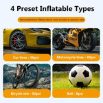 Portable Car Air Pump Intelligent Cordless Air Compressor Large-Capacity Battery 140PSI Electric Tire Inflator Power Bank with SOS Emergency Light for Car Motorcycle Bicycle Tires Balls
