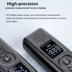 Portable Car Air Pump Intelligent Cordless Air Compressor Large-Capacity Battery 140PSI Electric Tire Inflator Power Bank with SOS Emergency Light for Car Motorcycle Bicycle Tires Balls