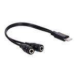 Type-C han til dobbelt 3,5 mm hun hovedtelefonadapterkabel 3,5 mm AUX Audio Splitterkabel