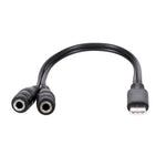 Type-C han til dobbelt 3,5 mm hun hovedtelefonadapterkabel 3,5 mm AUX Audio Splitterkabel