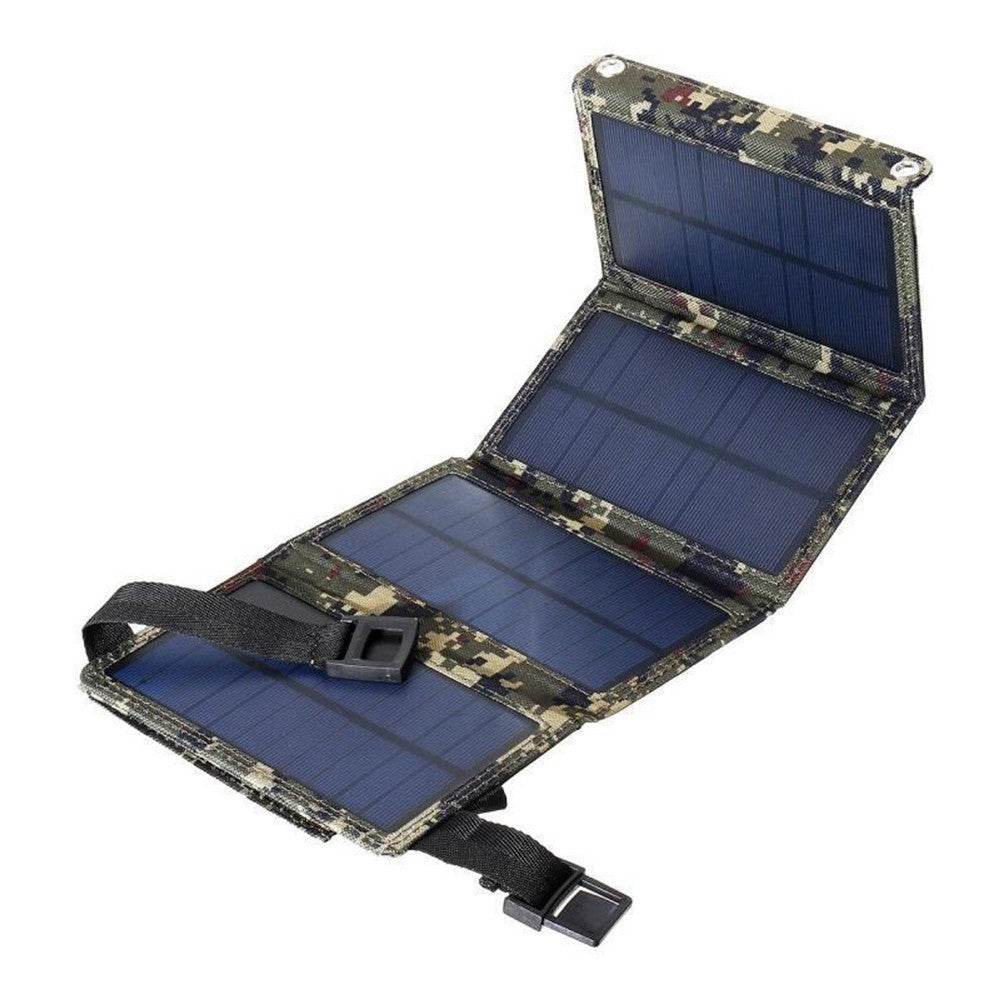 USB Soloplader 20W Vejrbestandig Holdbar Bærbar Sammenklappelig Solcellepanel Telefonoplader til Camping Udendørs til iPhone / Android Smartphones / iPads / Android Tablets