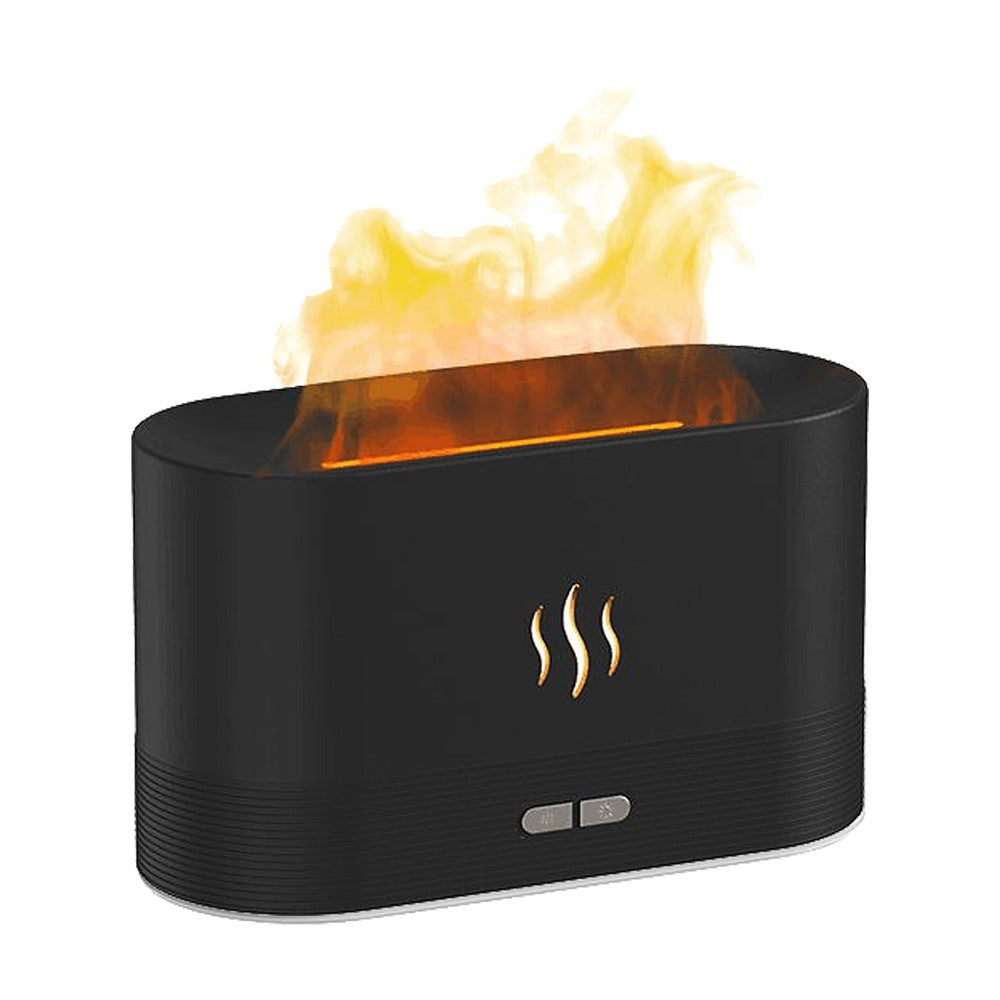 Æstetisk luftfugter og diffuser med flammeeffekt
