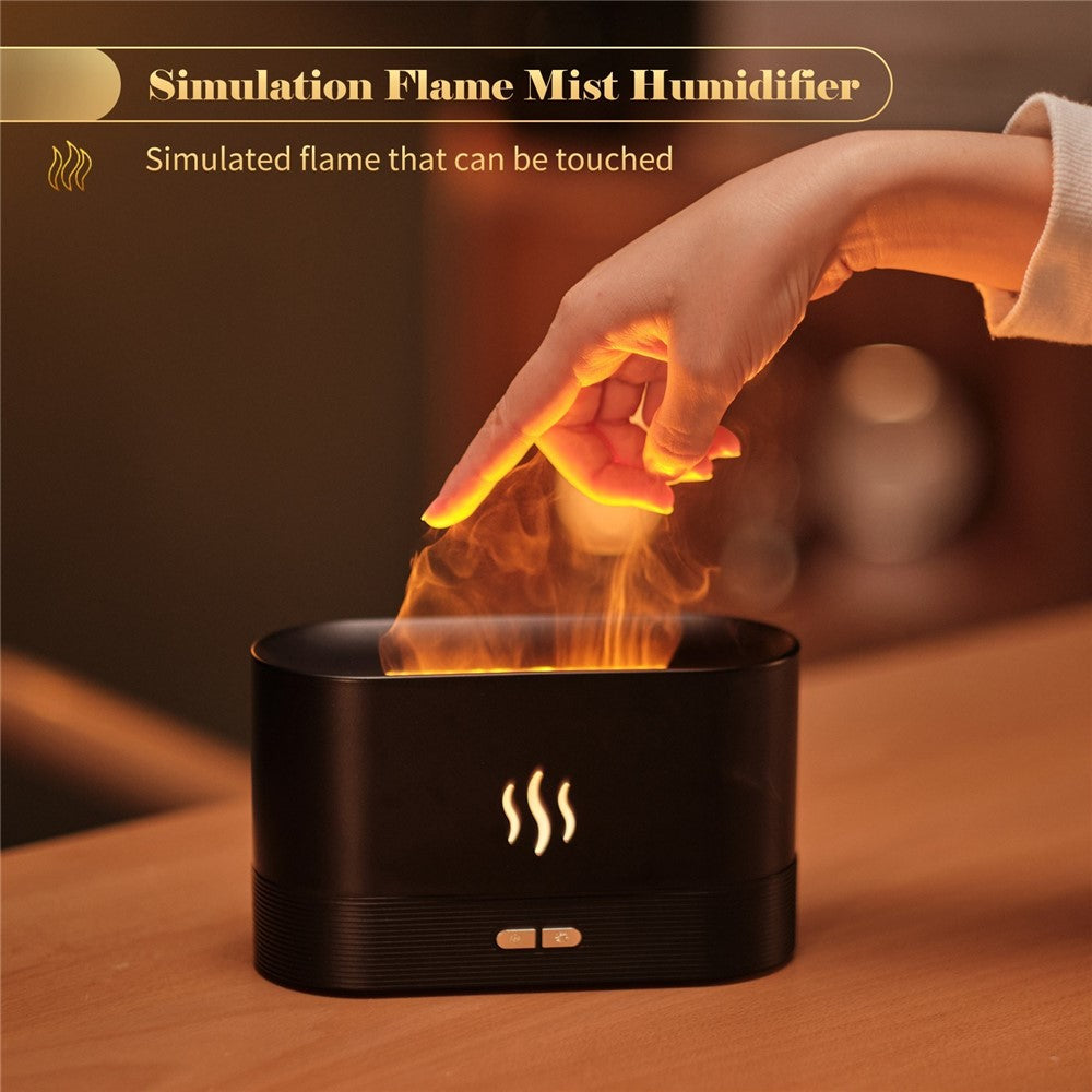 Æstetisk luftfugter og diffuser med flammeeffekt