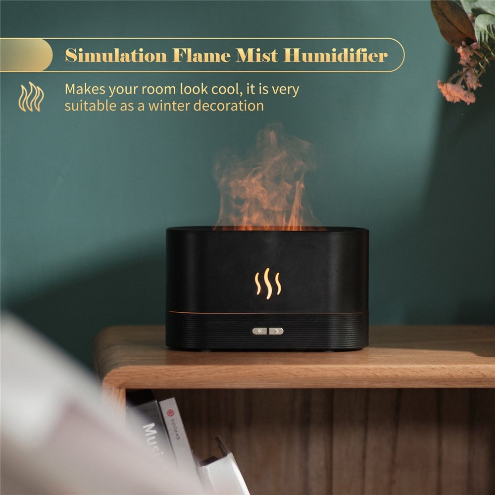 Æstetisk luftfugter og diffuser med flammeeffekt
