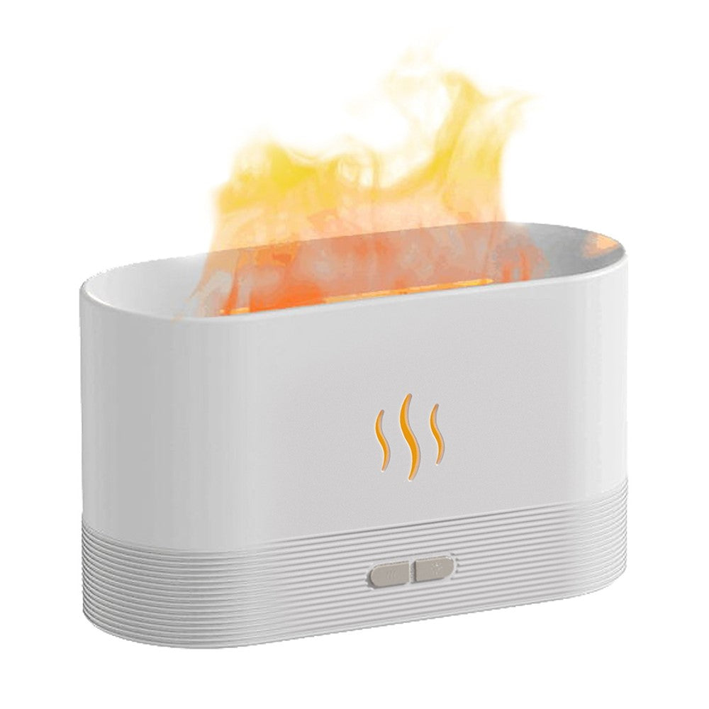 Æstetisk luftfugter og diffuser med flammeeffekt