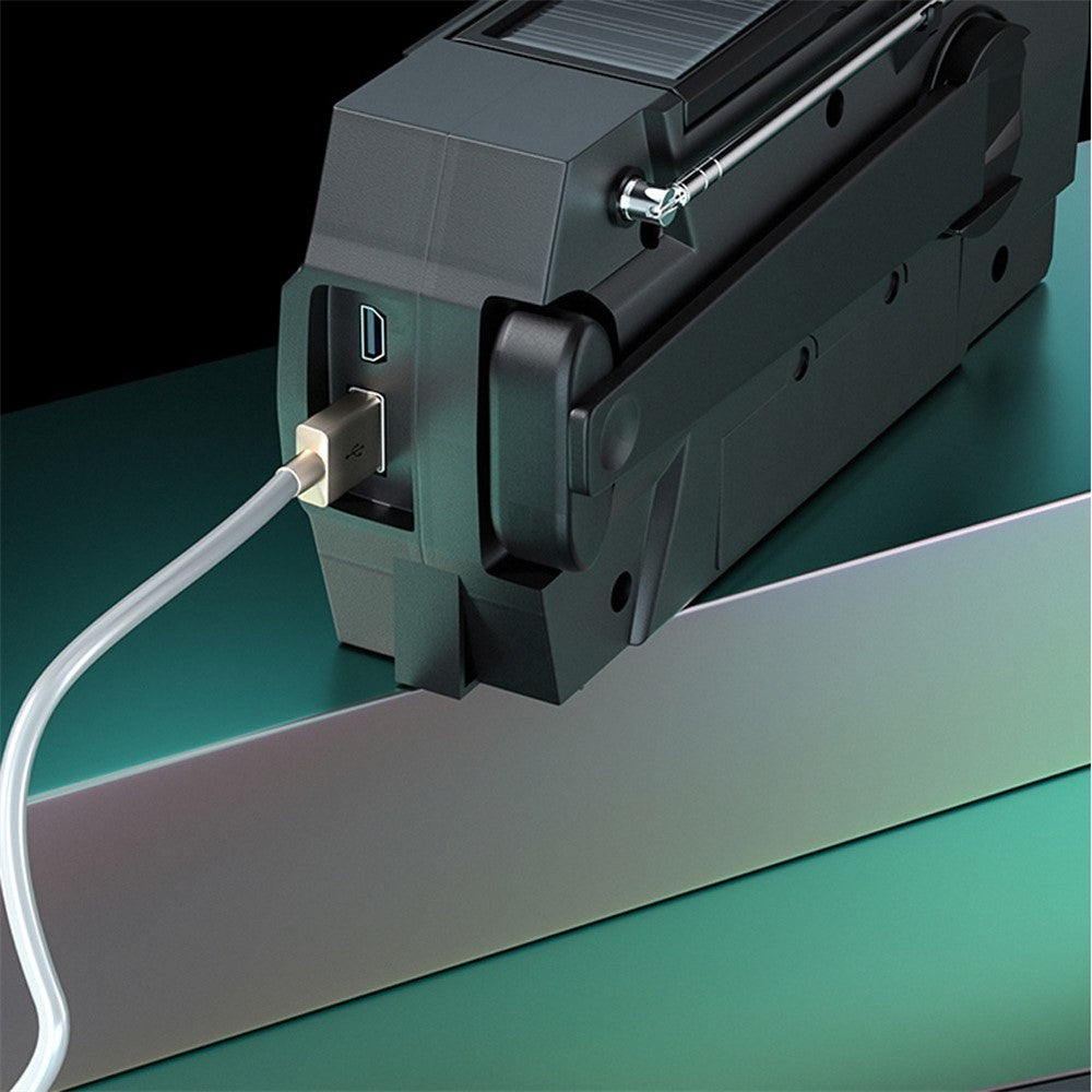 Nødgenerator med håndsving og 4000mAh hånddrevet, bærbar AM/FM solradio med LED lommelygte og SOS-alarmfunktion til udendørs nødsituationer