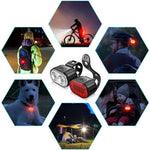 Q3 USB Rechargeable Bike Light Set IPX4 Waterproof Front and Rear Bicycle Lamps for Night Riding, 4+6 Lighting Modes