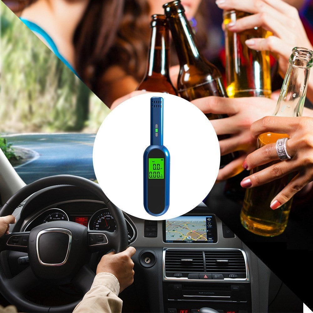 Portable Breath Alcohol Tester with LCD Screen Digital Breathalyzer Blowing Alcohol Tester Handheld Drunk Driving Detection Gauge Battery Powered (No FDA, BPA-Free)