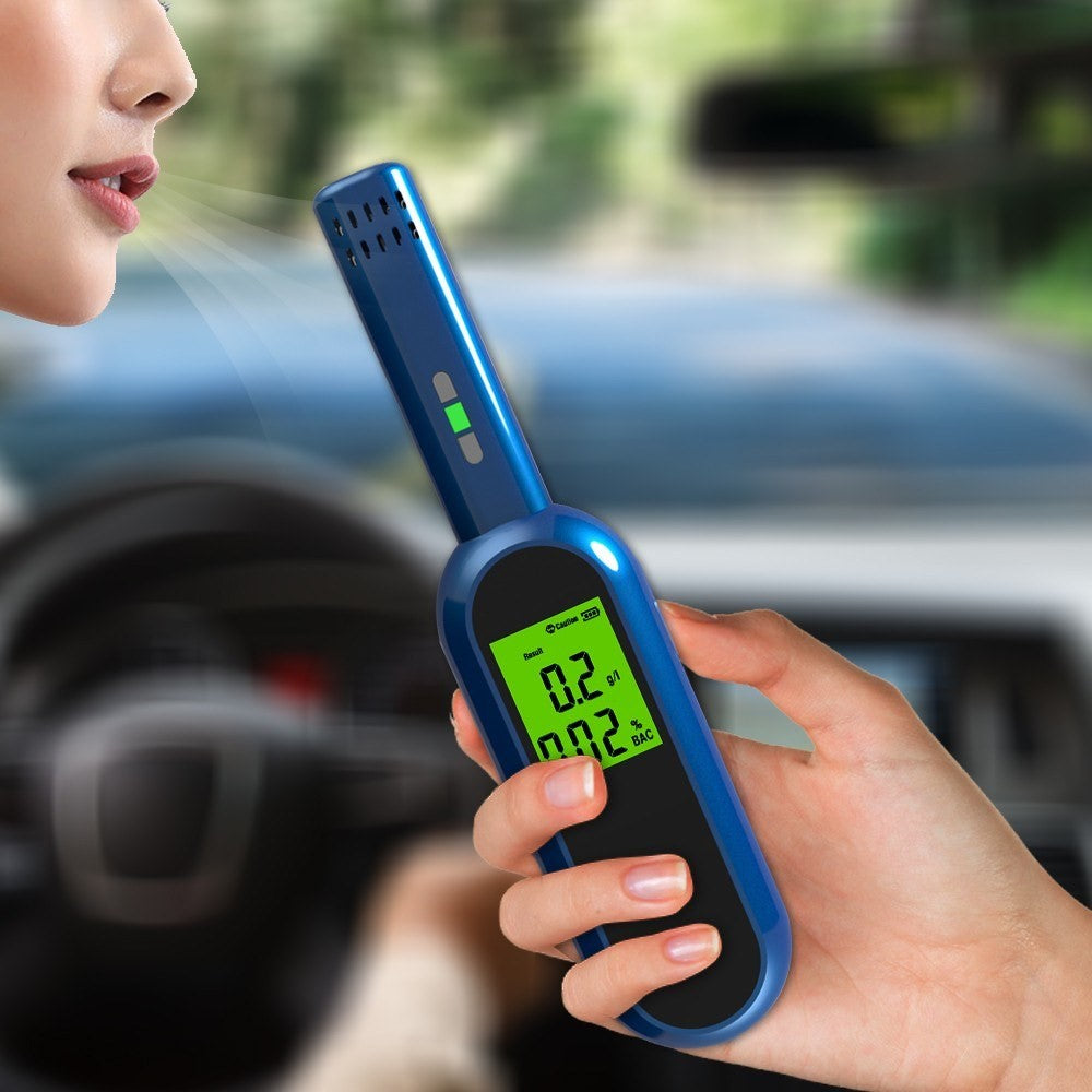 Portable Breath Alcohol Tester with LCD Screen Digital Breathalyzer Blowing Alcohol Tester Handheld Drunk Driving Detection Gauge Battery Powered (No FDA, BPA-Free)