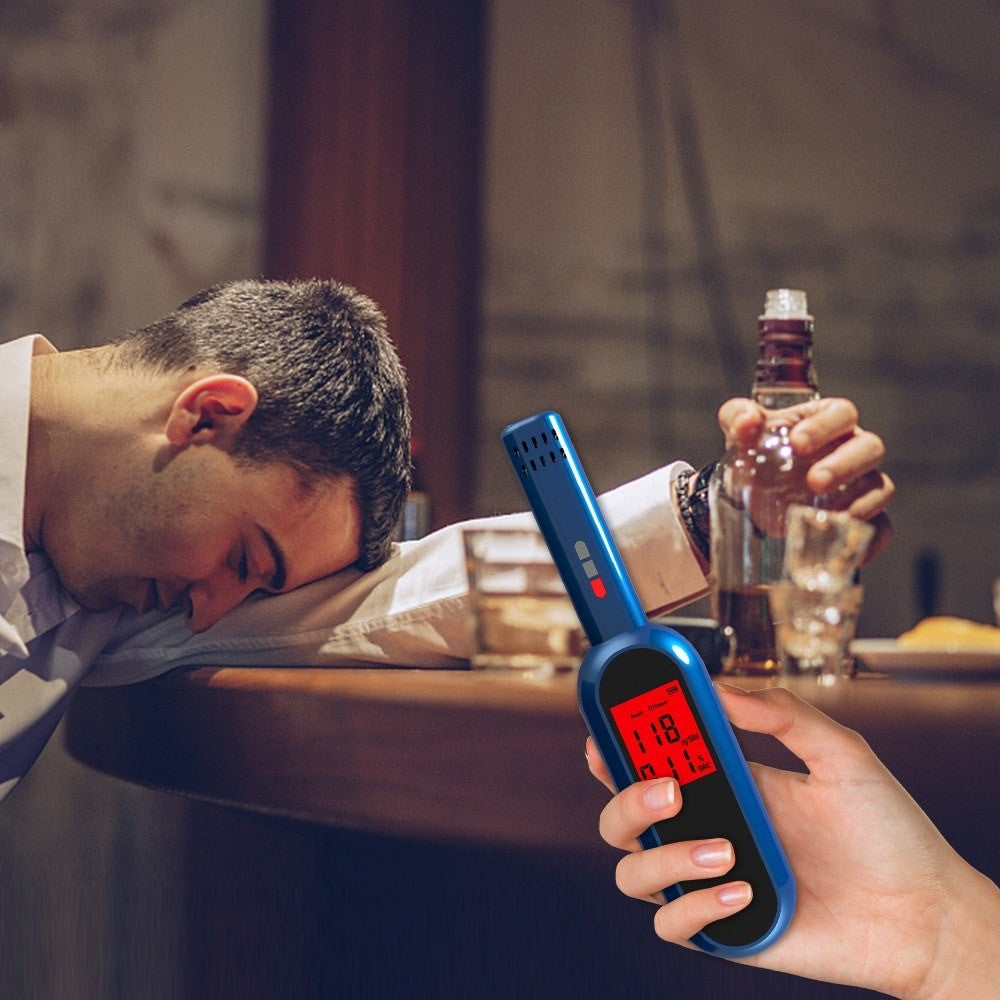 Portable Breath Alcohol Tester with LCD Screen Digital Breathalyzer Blowing Alcohol Tester Handheld Drunk Driving Detection Gauge Battery Powered (No FDA, BPA-Free)