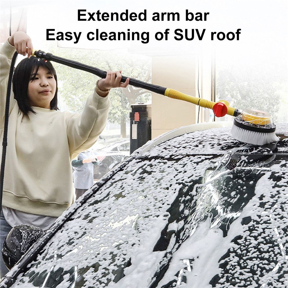 Car Wash Brush High-pressure Foam Car Cleaning Kit 360-degree Spin Car Wash Mop Detachable and Extendable Scrub Brush for Car Home Cleaning and Garden Use