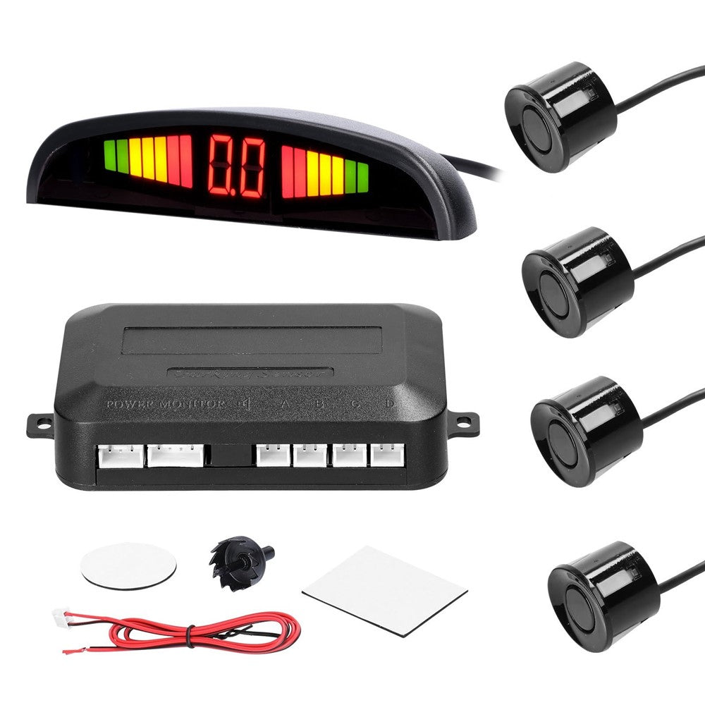 Car Parking Sensor Warning Buzzer Rear Reversing Radar System with 4 Parking Sensors Distance Detection LED Distance Display