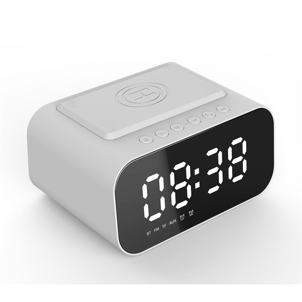 Bluetooth-compatible Speaker Digital Alarm Clock Bedside Wireless Charger Charging Station Bedroom Living Room Kitchen