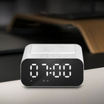 Bluetooth-compatible Speaker Digital Alarm Clock Bedside Wireless Charger Charging Station Bedroom Living Room Kitchen
