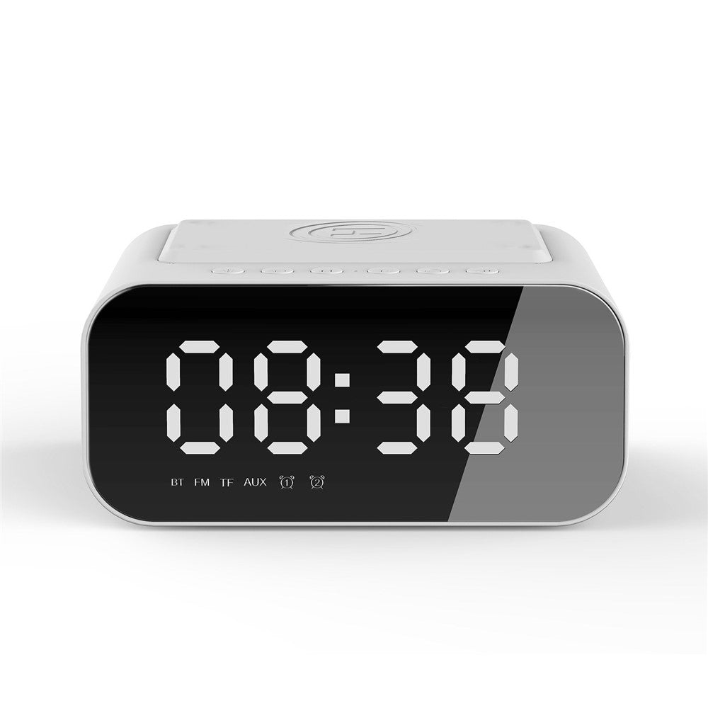 Bluetooth-compatible Speaker Digital Alarm Clock Bedside Wireless Charger Charging Station Bedroom Living Room Kitchen