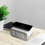 Bluetooth-compatible Speaker Digital Alarm Clock Bedside Wireless Charger Charging Station Bedroom Living Room Kitchen