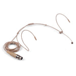 Foldable Headset Microphone Condenser Double Over Ear Earset Headworn Mic 4-pin Mini XLR Plug for Wireless System Bodypack Transmitter
