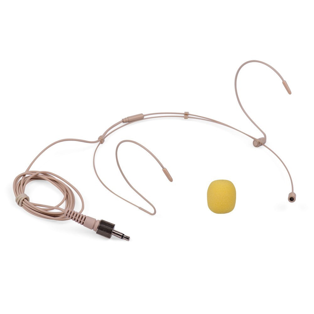 Foldable Headset Microphone Condenser Double Over Ear Earset Headworn Mic 4-pin Mini XLR Plug for Wireless System Bodypack Transmitter