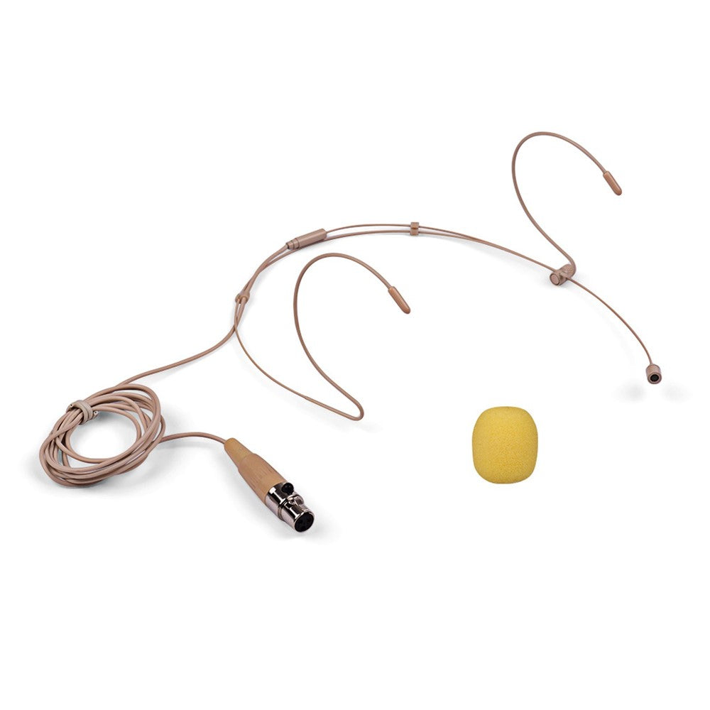 Foldable Headset Microphone Condenser Double Over Ear Earset Headworn Mic 4-pin Mini XLR Plug for Wireless System Bodypack Transmitter