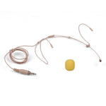 Foldable Headset Microphone Condenser Double Over Ear Earset Headworn Mic 4-pin Mini XLR Plug for Wireless System Bodypack Transmitter