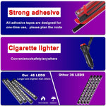 Car LED Strip Light 4Pcs 48 LED DC 12V Neon Strip Car Interior Led Decorative Lamp with Sound Active Function and Wireless Remote Control