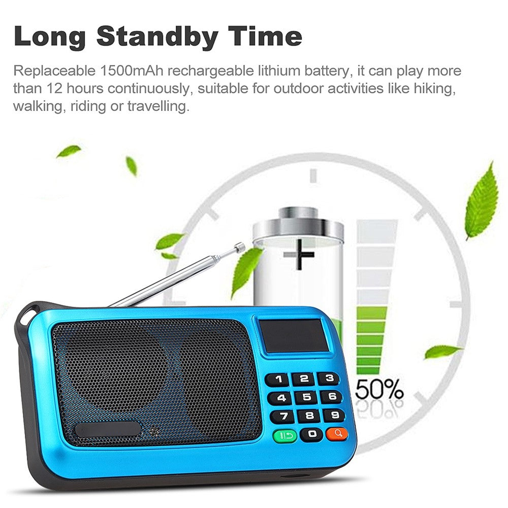 ROLTON W405 FM Digital Radio Portable USB Wired Computer Speaker HiFi Stereo Receiver Support TF Music Play Flashlight